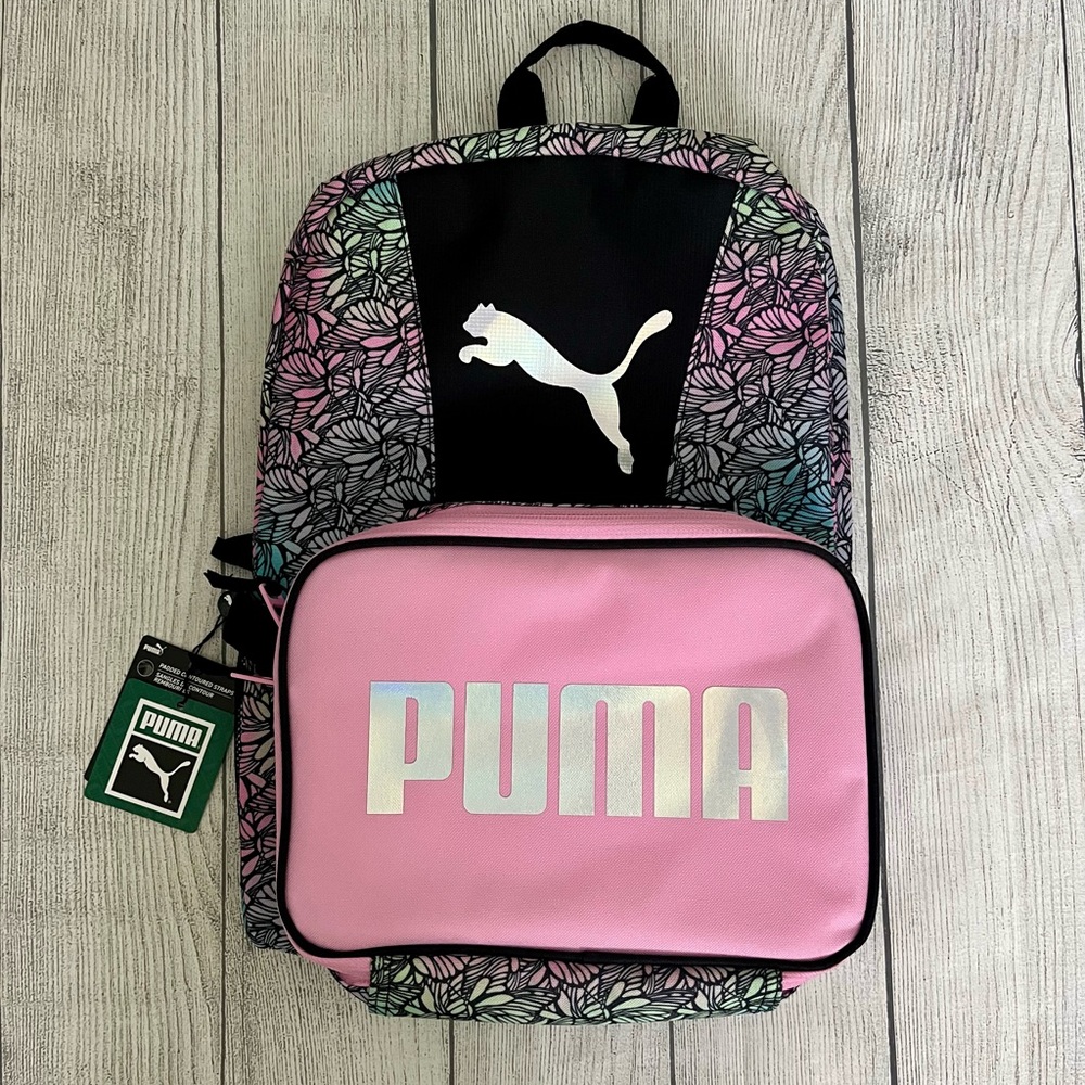 PUMA Floral Backpack and Lunchbox